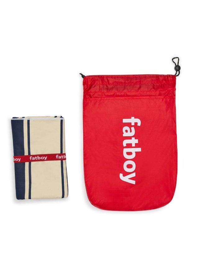 Fatboy Beach Baggy Towel with inflatable Pillow (XL) Lightweight | Quick drying | UV grade: 8 | Ground pin included | Pillow coating is airtight and waterproof | 200x90 cm - Stripe Navy Blue - Image 5